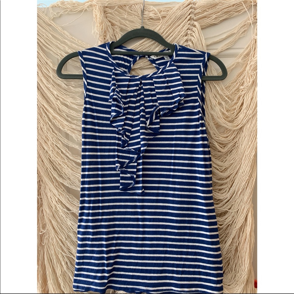 Nautical stripe tank with keyhole back
